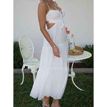 FEORJGP Summer Spaghetti Strap Maxi Dress - Bohemian Style