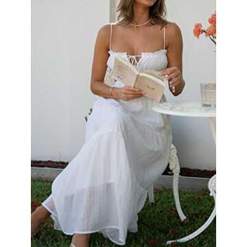 FEORJGP Summer Spaghetti Strap Maxi Dress - Bohemian Style