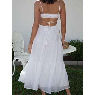 FEORJGP Summer Spaghetti Strap Maxi Dress - Bohemian Style