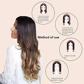 No Heat Hair Curlers Rollers Headband Heatless Curling Rod for Long Hair Silk Curls, Overnight Long Hair Curls for Sleeping, Soft Hair Rollers with Hair Clips and Scrunchie Styling Tool Kit