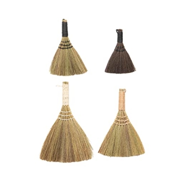 Creative Co-Op Whisk Brooms Set of 4 for Home Cleaning