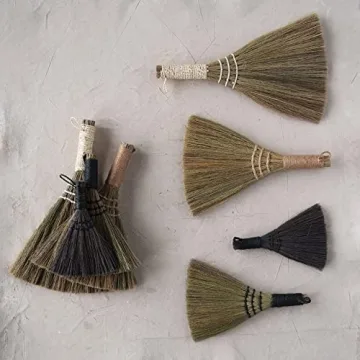 Creative Co-Op Whisk Brooms Set of 4 for Home Cleaning