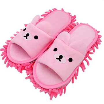 Selric Bear Super Chenille Microfiber Washable Mop Slippers Shoes for Women, Floor Dust Dirt Hair Cl...