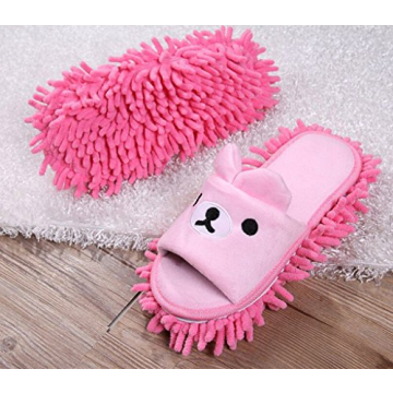 Selric Bear Super Chenille Microfiber Washable Mop Slippers Shoes for Women, Floor Dust Dirt Hair Cleaner, Multi-sizes Multi-Colors Available 9 7/9 Inches Size:5.5-8.5.