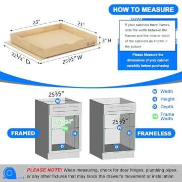 WelFurGeer 23" Soft Close Pull Out Drawers for Cabinets