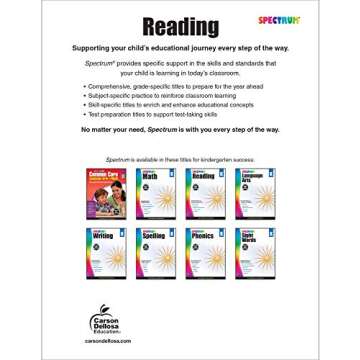 Spectrum Reading Comprehension Kindergarten Workbooks, Activity Book Age 5-6 With Passages, Phonics,...