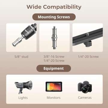 SMALLRIG Friction Magic Arm Camera Mount with Super Clamp and Camera Platform, Overhead Camera Desk Mount Srand, Studio Space Saver, Heavy Duty Mount/Bracket for Lights, Cameras