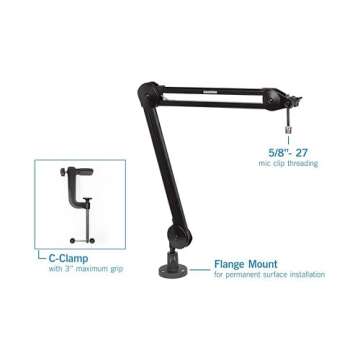 Samson MBA38-38” Microphone Boom Arm for Podcasting and Streaming (MBA38)
