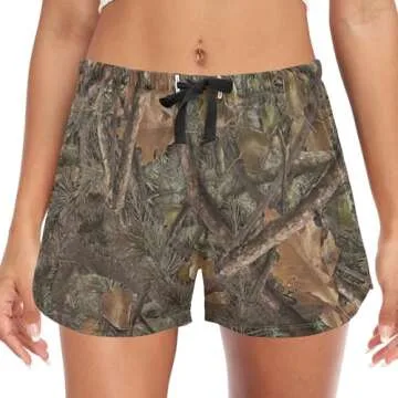 Ollabaky Women's Camo Pajama Shorts for Relaxation