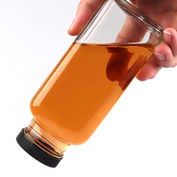 HINGWAH 12 OZ Glass Drink Bottles Set of 12 for Juices