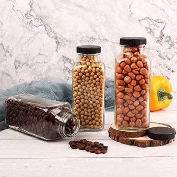 HINGWAH 12 OZ Glass Drink Bottles Set of 12 for Juices