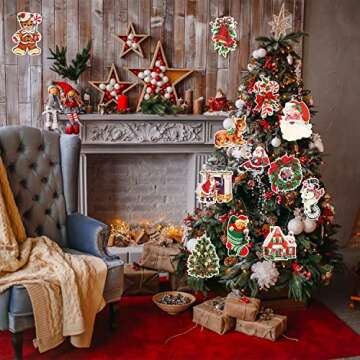 K1tpde 12PCS Vintage Christmas Cutout Home Decoration, Santa Claus Snowman Cutout Decor, Large Size Christmas Cutouts Cardstock, Retro Christmas Cut-Outs Cardboard, Winter Holiday Party Decorations