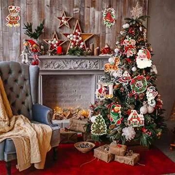 K1tpde 12PCS Vintage Christmas Cutout Home Decoration, Santa Claus Snowman Cutout Decor, Large Size Christmas Cutouts Cardstock, Retro Christmas Cut-Outs Cardboard, Winter Holiday Party Decorations