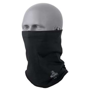 RefrigiWear Flex-Wear Stretch Lightweight Black Neck Gaiter, One Size