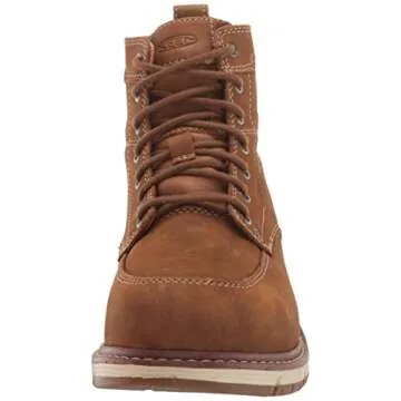 KEEN Utility Women's San Jose 6" Alloy Toe Waterproof Wedge Work Boots, Almond/Gum KG 113, 8 Wide