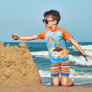 Boys Truck Swimsuit Set - Quick Dry & Fun Design