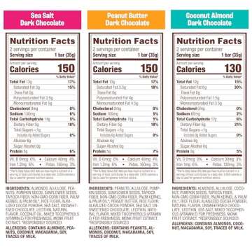 Munk Pack Keto Snack Bars, Variety Pack - Low Carb Nut Bar with 5g Protein, 1g Sugar with Allulose - Gluten Free & Low Glycemic - 6 Count