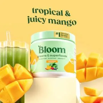 Bloom Nutrition Superfood Greens Powder, Digestive Enzymes with Probiotics and Prebiotics, Gut Health, Bloating Relief, Mango + Bovine Colostrum Powder | Pure 40% IgG Premium Colostrum