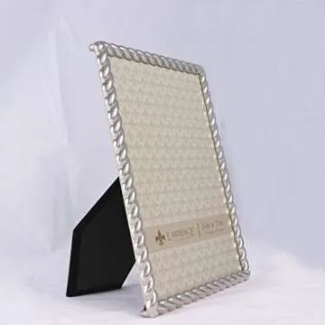 Lawrence Frames Rope Design Metal Frame, 5x7, Silver