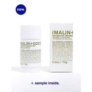 Malin + Goetz Bergamot Deodorant, 2.6 oz. - Men & Women's Stick Deodorant, Scented Deodorant for All...