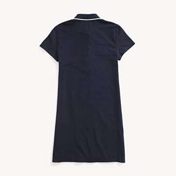 Tommy Hilfiger Women's Adaptive Polo Dress with Magnetic Buttons, Navy/Red/White, MD