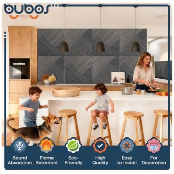 BUBOS 6 Pack Self-Adhesive Acoustic Wall Panels for Soundproofing