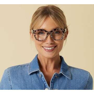 Peepers by PeeperSpecs Oprah's Favorite Women's Center Stage Oversized Blue Light Blocking Reading Glasses - Gray Tortoise +1.00