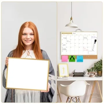 ARCOBIS Dry Erase Calendar with Cork Board and Frame