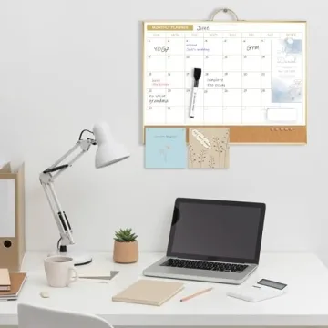 ARCOBIS Dry Erase Calendar with Cork Board and Frame