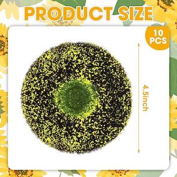 Zeyune 10 Pcs 4.5 Inches Disc Florets of Sunflower Center Fake Sunflowers Plastic Sunflower Party De...