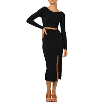 Stylish LYANER Women's Cut Out Bodycon Midi Dress