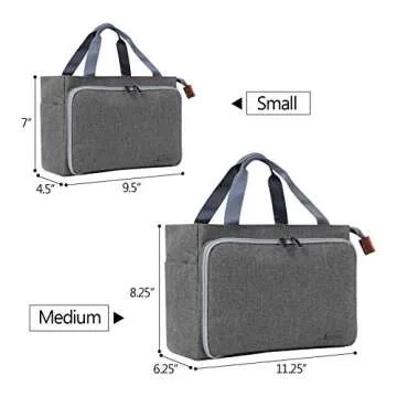 Luxja Crochet Tote Bag, Yarn Storage Bag for Small Unfinished Projects, Crochet Hooks and Other Accessories, Gray
