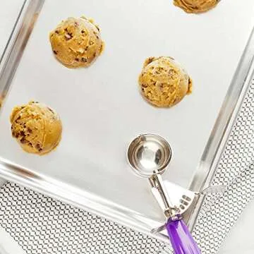 Restaurantware-Met Lux 0.86 Ounce Portion Scoop, 1 Trigger Release Cookie Scoop - With Orchid Handle, Stainless Steel Disher, For Portion Control, Scoop Cookie Dough, Cupcake Batter, Or Ice Cream