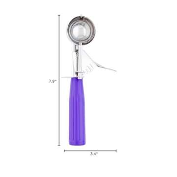 Restaurantware-Met Lux 0.86 Ounce Portion Scoop, 1 Trigger Release Cookie Scoop - With Orchid Handle, Stainless Steel Disher, For Portion Control, Scoop Cookie Dough, Cupcake Batter, Or Ice Cream