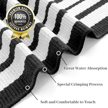 KOZYFLY Black and White Striped Doormat - Stylish & Durable