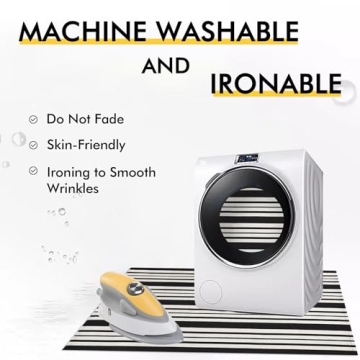 KOZYFLY Black and White Striped Doormat - Stylish & Durable