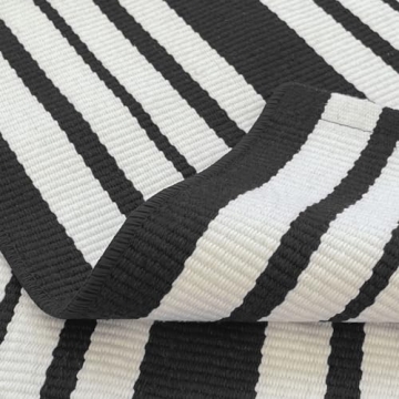 KOZYFLY Black and White Striped Doormat - Stylish & Durable