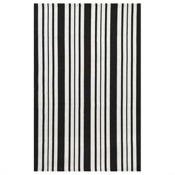 KOZYFLY Black and White Striped Doormat - Stylish & Durable