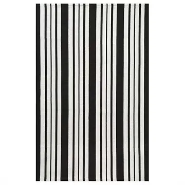 KOZYFLY Black and White Striped Doormat - Stylish & Durable