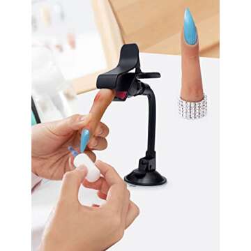 2 Pieces Silicone Practice Fingers for Acrylic Nails, Fake Training Hand Finger Model Flexible Benda...