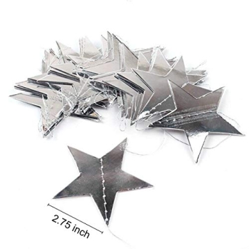 Sparkling Silver Star Garland Banners for Festive Events