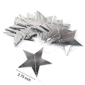 Sparkling Silver Star Garland Banners for Festive Events