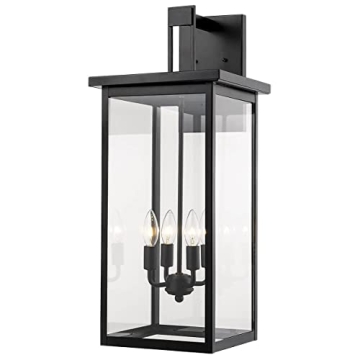 Millennium 2603-PBK Transitional Four Light Outdoor Wall Bracket Finish, Powder Coat Black