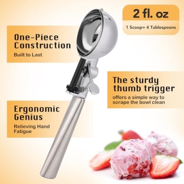 Soobeeke 2 oz Cookie Dough Scoop for Ice Cream and Baking