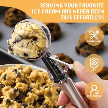 Soobeeke 2 oz Cookie Dough Scoop for Ice Cream and Baking
