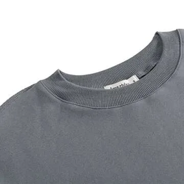 Amazhiyu Women Cropped Sweatshirt Long Sleeves Pullover Ash