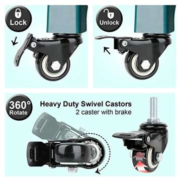 Worth Garden Upgraded 4 Tier Mini Greenhouse w/ Castors Wheels - Portable Small Gardening Green Hous...