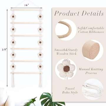 SNOWSTAR Flower Hair Claw Clip Organizer,Hanging Hair Clip Holder and Storage for Women Girls,Claw C...