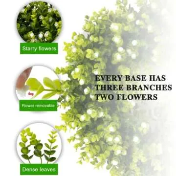 REALIFE 20" Boxwood Wreath Decorations for Home Artificial Wreath for Front Door Wreath with Gypsophila for Valentine Thanksgiving Wedding Party Decorations Wreath Outdoor and Indoor Fall Wreath