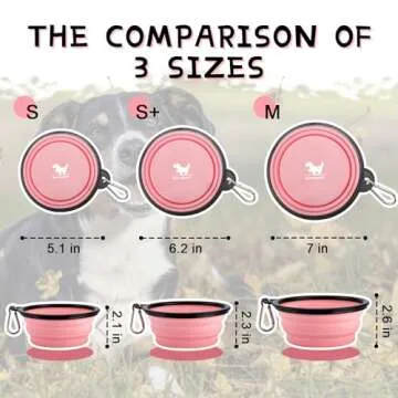 Collapsible Dog Bowls for Travel, 2-Pack Dog Portable Water Bowl for Dogs Cats Pet Foldable Feeding Watering Dish for Traveling Camping Walking with 2 Carabiners, BPA Free